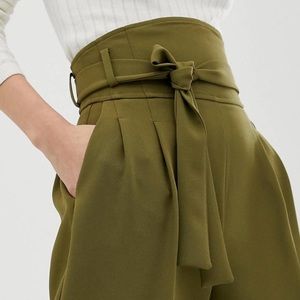 High waisted olive pants